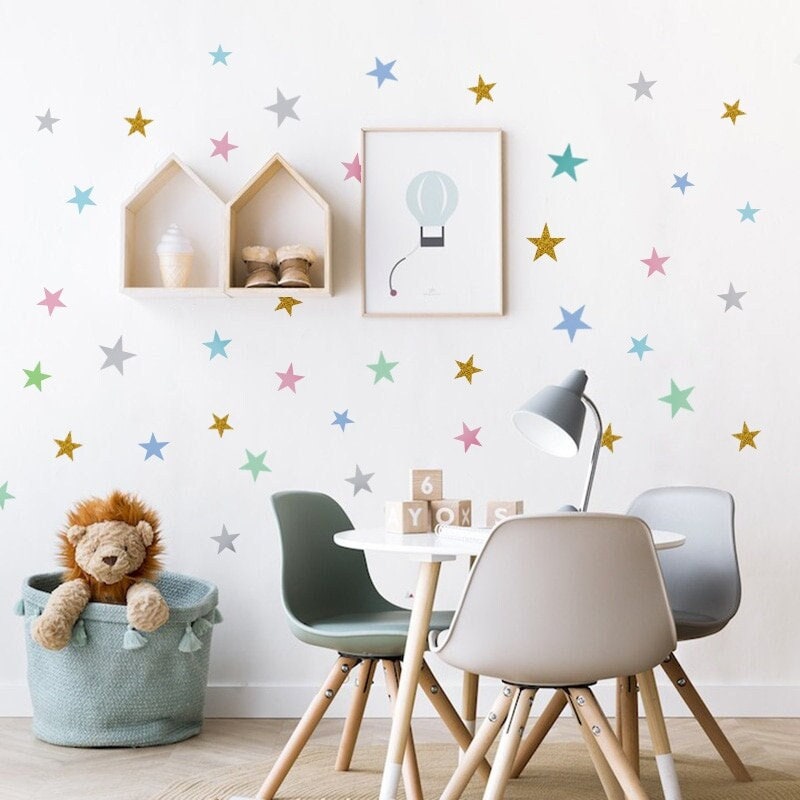 Coloured Star Shape Wall Stickers Stars Vinyl Decal Children's Bedroom Nursery