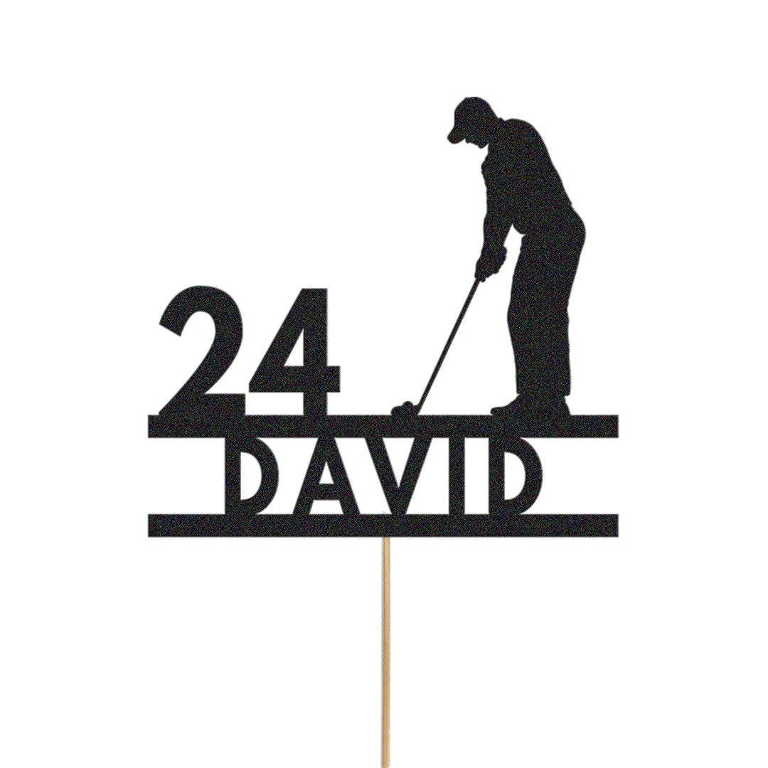 Personalised Golf Cake Topper Cstom Golf Player Golfing Cake Decoration Golf Lovers Any Name And Age