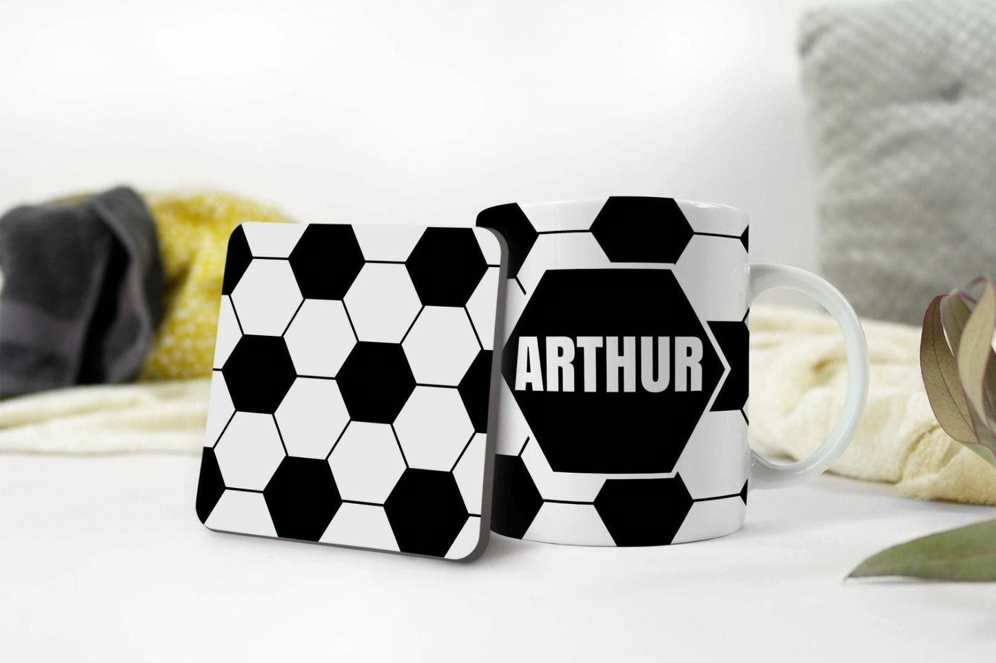 Personalised Football Mug And Coaster Gift Set Football Footballer Goalkeeper Footie Lover Birthday Keepsake Gift