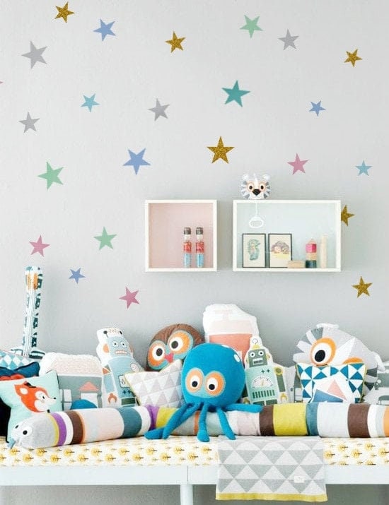 Coloured Star Shape Wall Stickers Stars Vinyl Decal Children's Bedroom Nursery