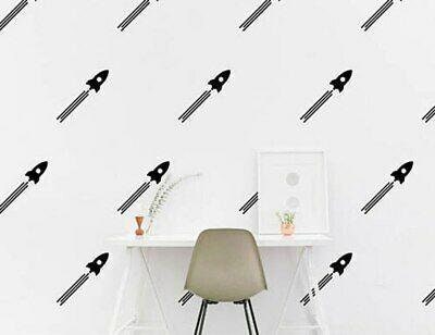 Space Rocket Shape Wall Stickers Boys Bedroom Kids Nursery Rockets Vinyl Decal