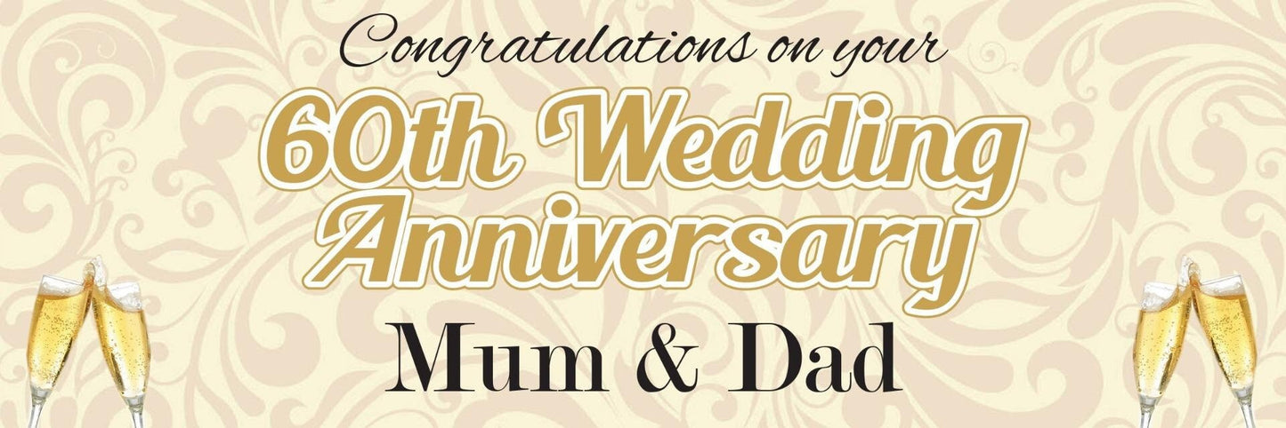 2 Personalised Silver Wedding Anniversary Celebration Banners Decoration Posters