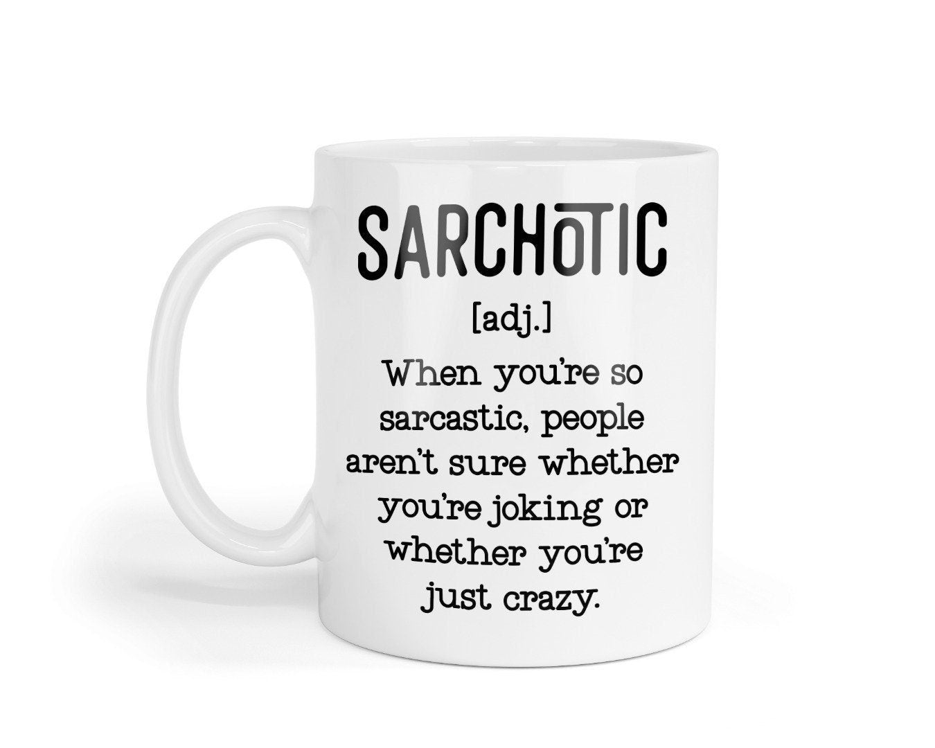 Funny "Sarchotic" Definition Novelty Mug Coaster Gift Set Sarcasm Sarcastic Coffee Cup For Office Workplace Gift