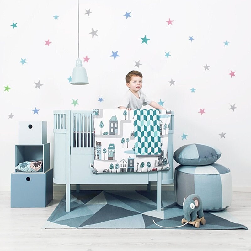 Coloured Star Shape Wall Stickers Stars Vinyl Decal Children's Bedroom Nursery