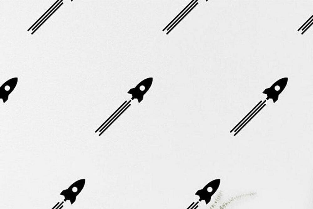 Space Rocket Shape Wall Stickers Boys Bedroom Kids Nursery Rockets Vinyl Decal