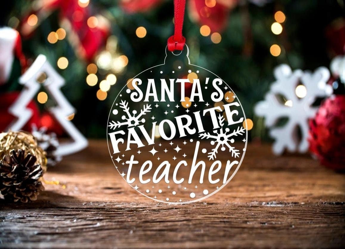 Santas Favorite Teacher Bauble Teaching Assistant Nursery Xmas Gift Decoration