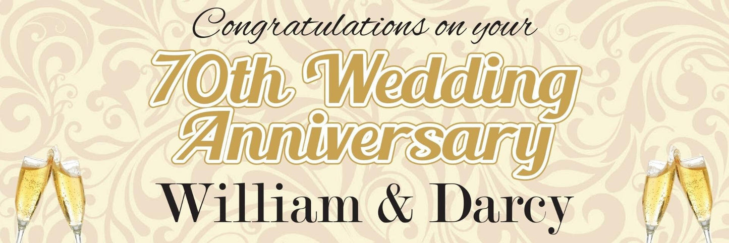 2 Personalised Silver Wedding Anniversary Celebration Banners Decoration Posters
