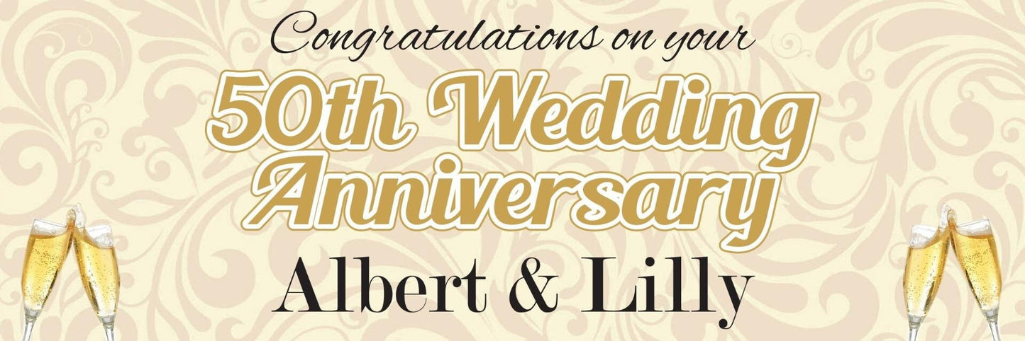 2 Personalised Silver Wedding Anniversary Celebration Banners Decoration Posters